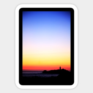 Godrevy Lighthouse, Cornwall, Cornish Sunset Sticker